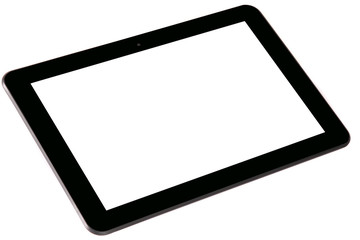 Tablet black front straight level left side