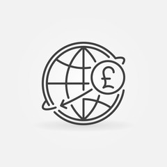Pound international money transfer icon