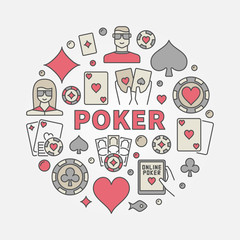Fototapeta na wymiar Poker round colorful illustration