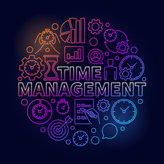 Time management colorful round illustration