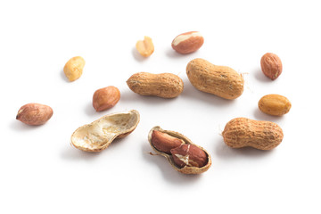 Obraz premium Peanuts pile. Shell Seeds