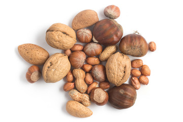 Almonds, Hazelnuts, walnuts, peanuts.