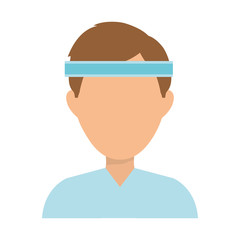 Man with sport headband icon vector illustration graphic design