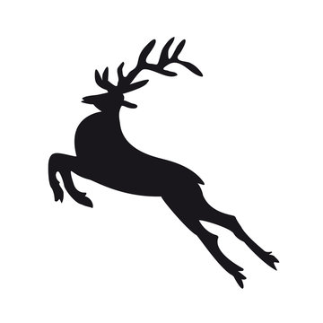 Reindeer on a white background.Icon for Christmas.