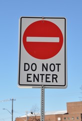 Do not enter sign posted on the road