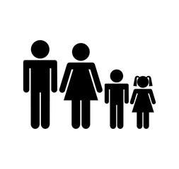 family parents silhouette isolated icon vector illustration design
