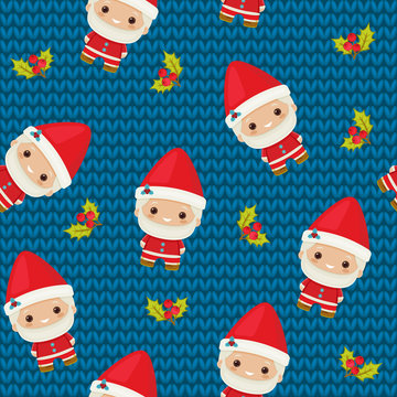 Christmas seamless pattern with Santa Claus.