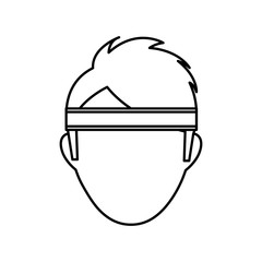 Man with sport headband icon vector illustration graphic design