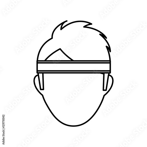 "Man with sport headband icon vector illustration graphic design" Stock
