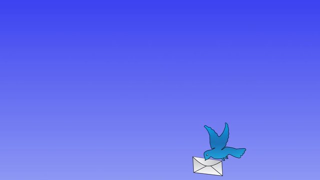 Blue dove with letter
