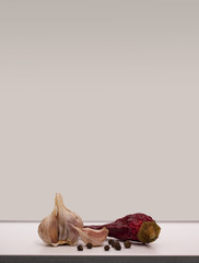 spices garlic pepper