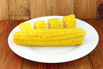 dish with boiled corns