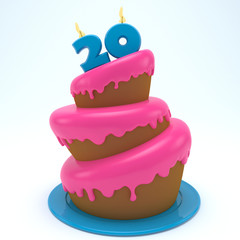 Birthday cake with number twenty