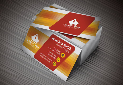 Business Card with Pixel Halftone Design Layout