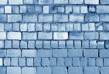 Old blue toned brick wall texture