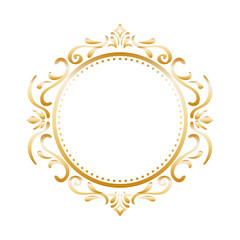 Golden ornamental insignia icon vector illustration graphic design