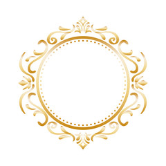 Golden ornamental insignia icon vector illustration graphic design