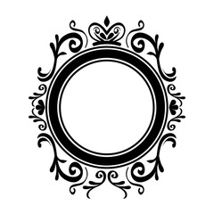 Ornamental border insignia icon vector illustration graphic design