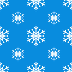 Christmas gold snowflake seamless pattern. Golden glitter snowflakes on blue and white diagonal lines background. Winter snow texture wallpaper. Symbol holiday, New Year Vector illustration