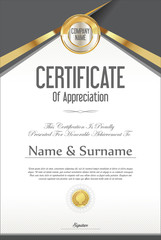 Certificate retro design template