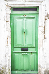 Green wooden door