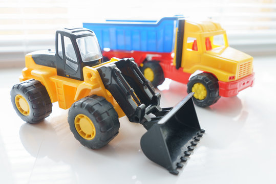 Toy Wheel Loader and Toy Dump Truck