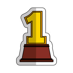trophy number one award isolated icon vector illustration design