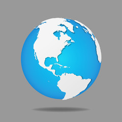 Vector globe icon of the world