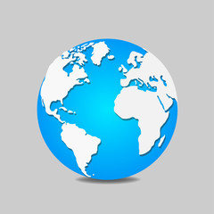 Vector globe icon of the world