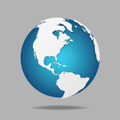 Vector globe icon of the world