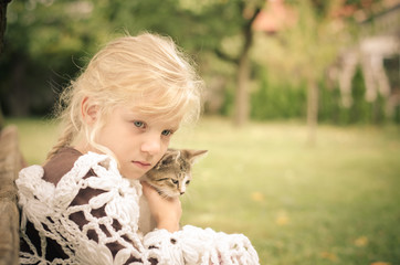 lovely girl with cat