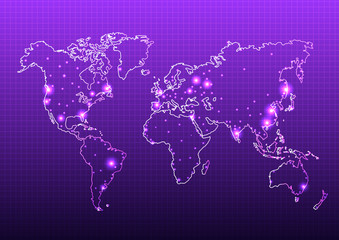 maps of the Earth's. Vector illustration