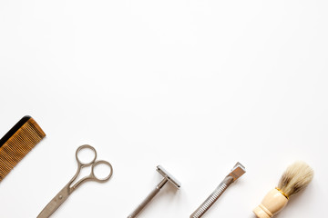 Instruments male hairdresser barbershop top view