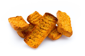 Crumbs of bread croutons. Eco food.