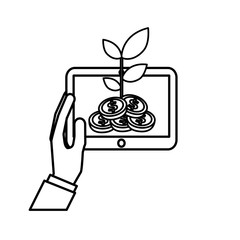 smartphone technology line icon vector illustration design