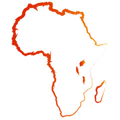 Оригинальный рисунок карты Африки. Абстрактный векторный силуэт Африки.
