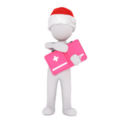 3d figure holding a first aid kit