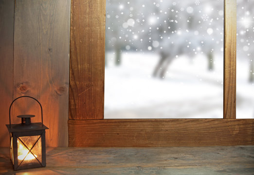 Winter Snow Through Window