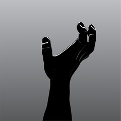 Cartoon zombie hands. Vector clip art illustration. Hand drawn Halloween  Horror  for your design.