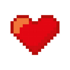 Obraz premium heart love pixelated icon vector illustration design
