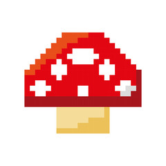 Fototapeta premium fongus game pixelated icon vector illustration design