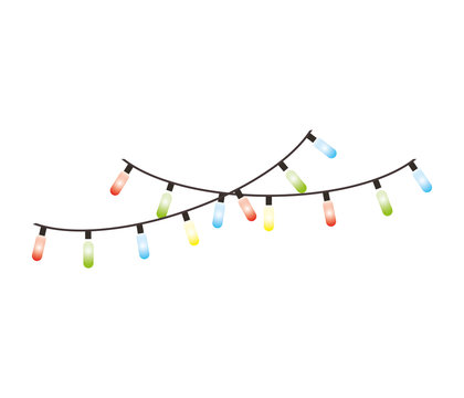 christmas lights decorative icon vector illustration design