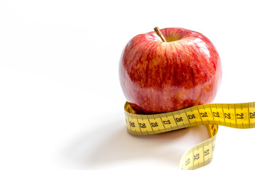 concept diet and weight loss on white background