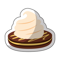 delicious sweet cookies and cream icon vector illustration design