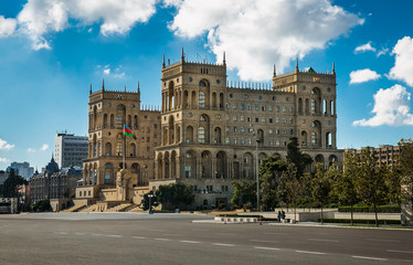 Fototapeta na wymiar Government house of Azerbaijan in Baku, Azerbaijan.