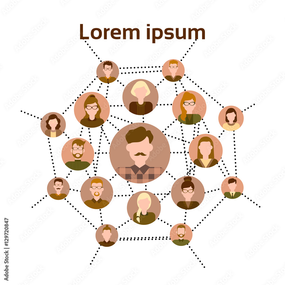 Poster graph set human resources infographic icon business network chart flat vector illustration