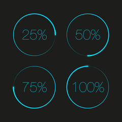 Blue round progress bars
