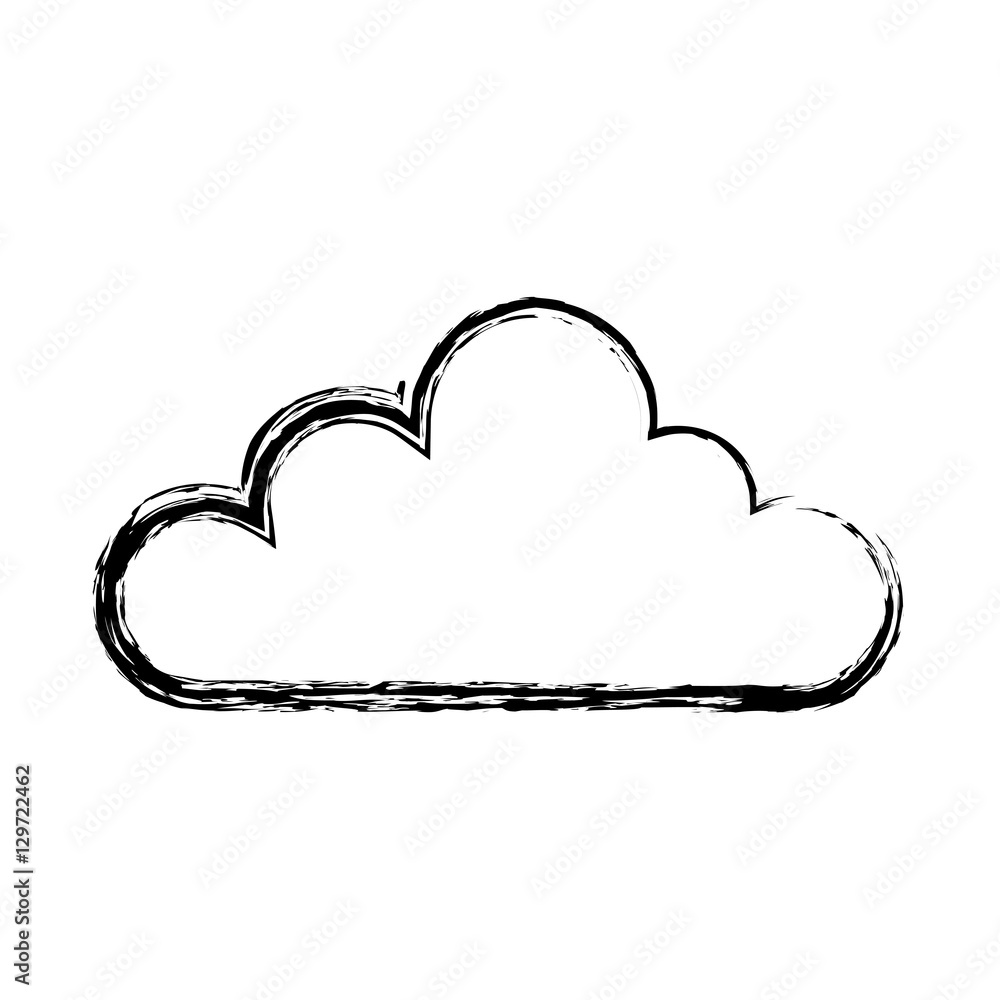 Sticker cloud computing isolated icon vector illustration design