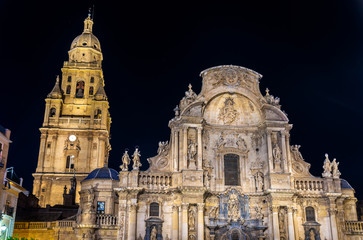 Fototapeta na wymiar The Cathedral Church of Saint Mary in Murcia, Spain
