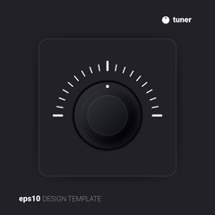 Single gray tuner. Vector design template. UI element